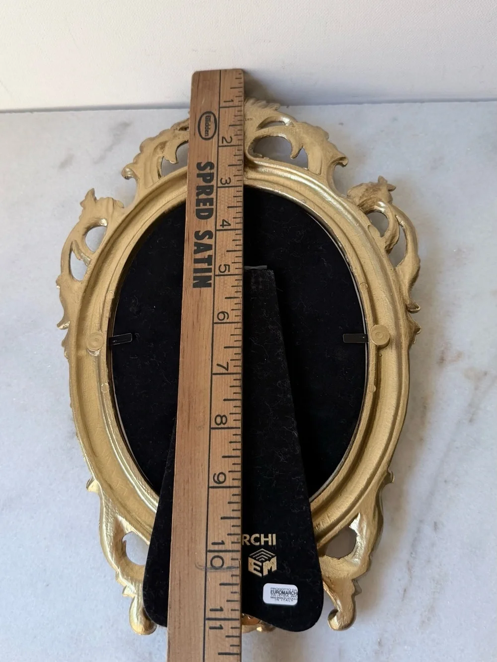 Gold Ornate Oval Decorative Frame carved wood made in Italy